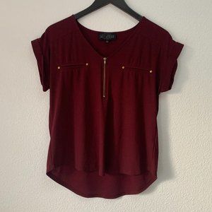 Burgundy Sleeveless Blouse